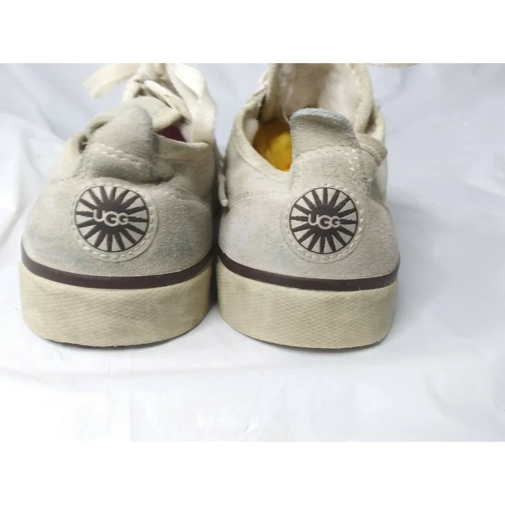 UGG Evera Lace Up Shoes for Women Size 5 Sneakers Khaki & White